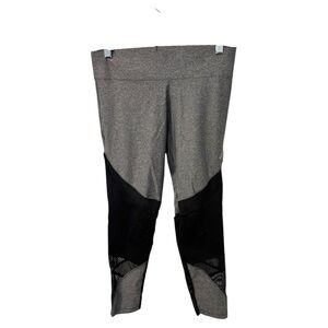 PINK by Victoria’s Secret Gray and Black Cropped Leggings and mesh detail Medium